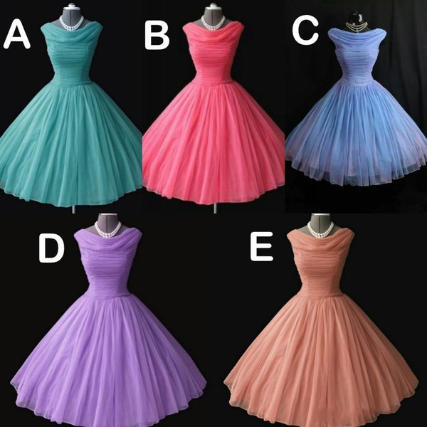 1950's 50s Vintage Bridesmaid Dresses Real Image Short Prom Dresses Party Gowns Homecoming Dresses vestidos para festa 