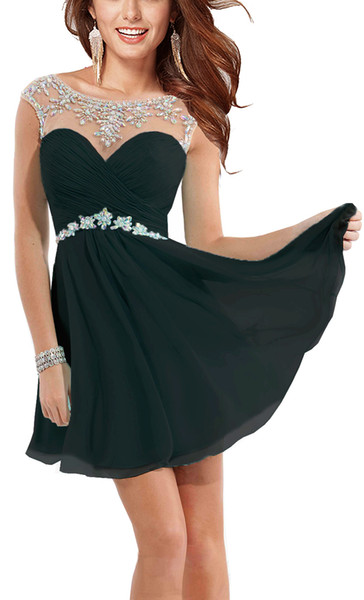 Women's Chiffon Short Party Gowns Homecoming Dresses for Girls