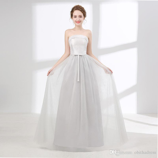 Cute Bridesmaid Dresses New Tube Silk Satin Satin Thin Adult Gown Prom Dress Size Adjustable Cheap