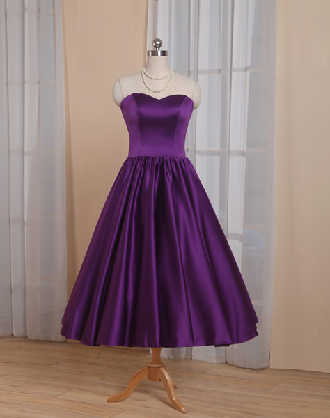Vintage Tea Length Wedding Dresses A-Line Short Bridal Gowns Custom Made Size Plus Size Bridemaid Dresses RLL0007