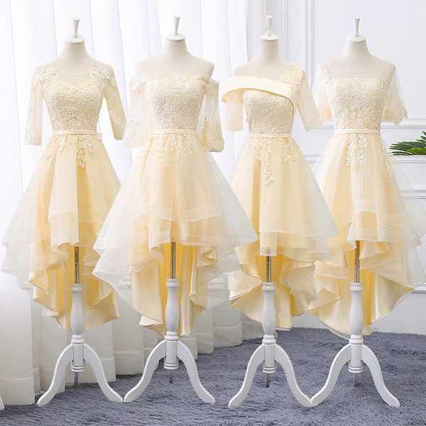 Cheap Country Bridesmaid Dresses New 4 Style High Low Cheap Formal Maid of Honor Custom Made Plus Size Dresses