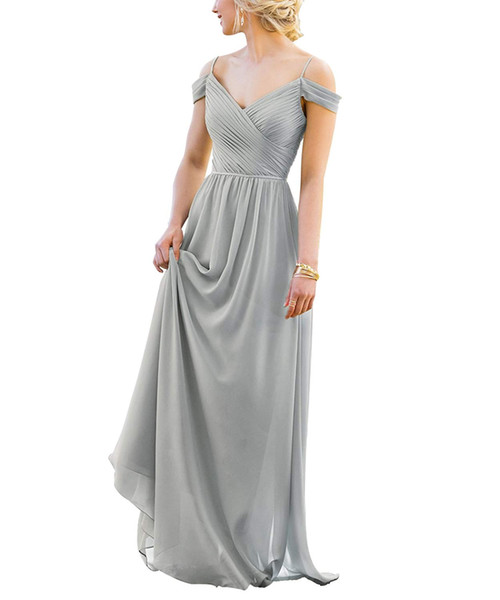 Fashion Sweetheart Long Chiffon Long Bridesmaid Formal Evening Dress Party Prom Vestido Long Evening Dresses Prom Gown For Wedding