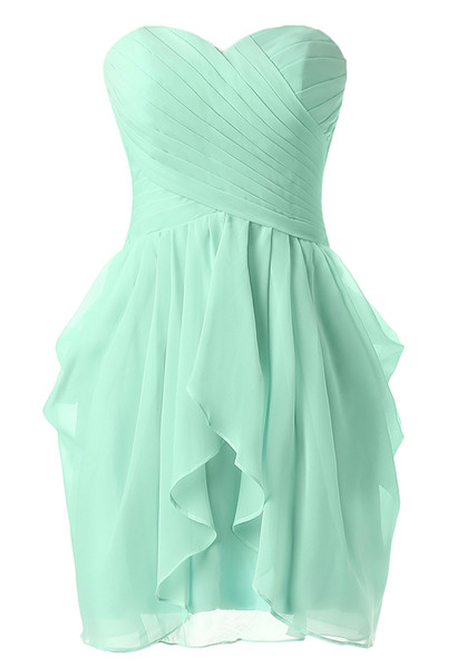 Sweetheart Neck Chiffon Short Bridesmaid Dress Cute Prom party Dress Girl Homecoming Dresses Short