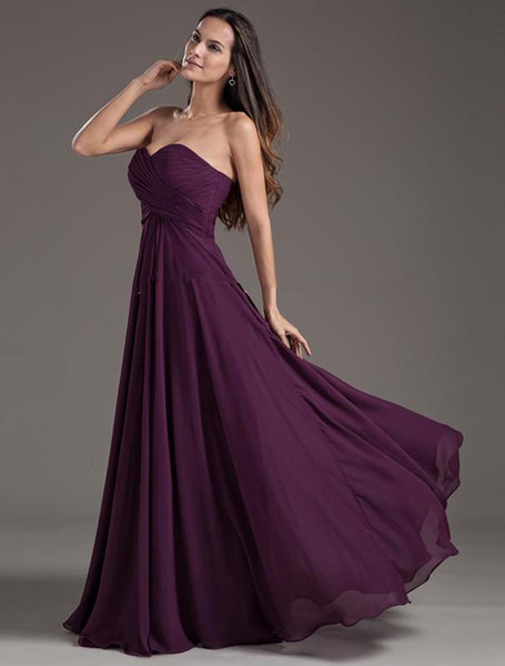 New Hot Bridesmaid Dresses With 2016 Popular Style Purple Empire Bridesmaid Dresses Sweetheart Pageant Party po45