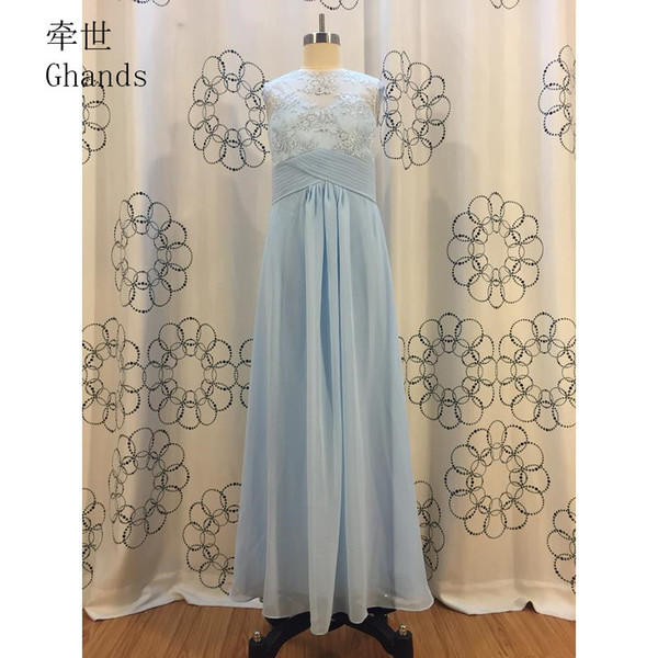2017 New Cheap Chiffon/Lace Bateau A-Line Natural Sweep Train Elegant Junior Bridesmaid Dresses Custom Size/Color