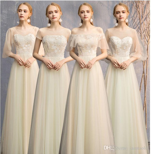 new evening dress Bridesmaid dress long section sisters skirt Show thin Annual meeting Evening dress costumes Four styles
