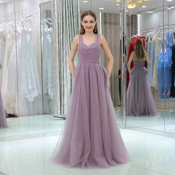 Sweetheart Long Bridesmaids Dresses New Arrival Long Satin And Tulle Backless Best Cheap Bridesmaid Party dresses