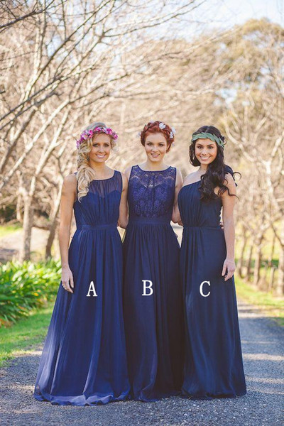 2016 royal blue bridesmaid dresses chiffon Plus size long A-Line cheap bridesmaids formal dresses Floor length