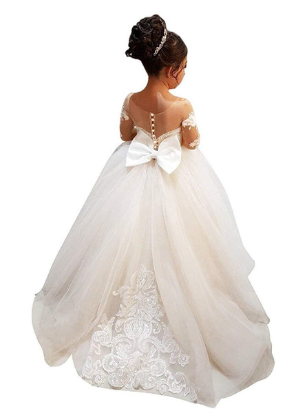 Cheap Flower Girls Dresses Tulle Lace Top Spaghetti Formal Kids Wear For Party 2016 Free Shipping Toddler Gowns