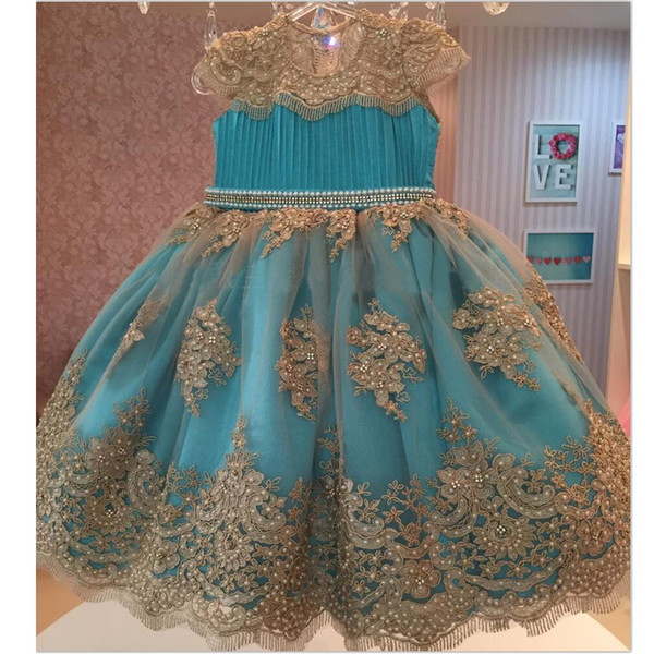 Classy Lace Keyhole Back Flower Girls Dresses For Wedding Birthday Gowns With Bow Floor Length Tulle Beaded First Communion Dress Cap Sleeve