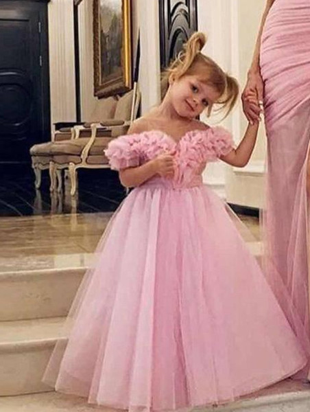 Pink Ruffle One Shoulder Flower girl dre Sexy Side Split Pleat formal Evening Party Gowns Custom made Prom Party formal dresses evening