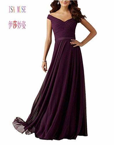 Women's Pleat Long Chiffon Evening Dress Ruched Formal Party Dress