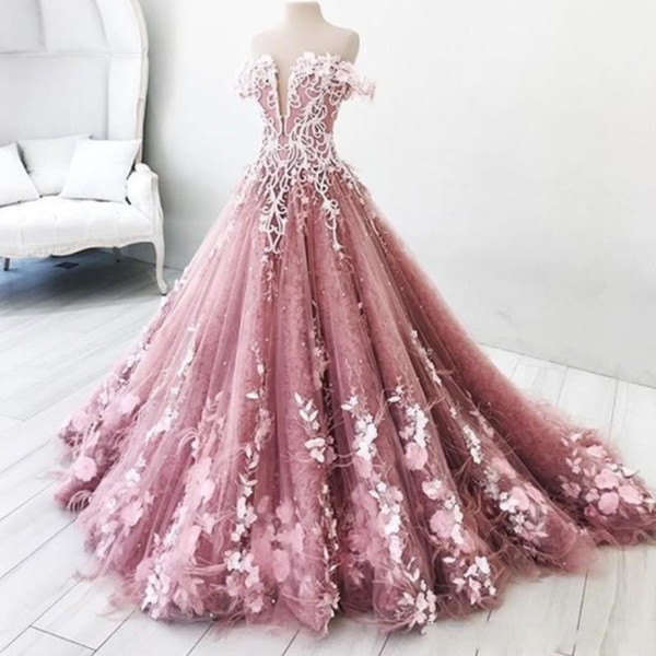 Princess Prom Dresses Long Off The Shoulder Appliques Long Lace Evening Gowns Quinceanera Vestidos Custom Made Bridal Guest Dress