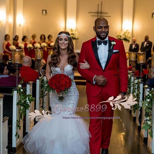 Nigerian Plus Size white mermaid Wedding Dresses with lace appliques Tiered spaghetti Long sweep Train Tulle sexy Mermaid Bridal Gowns