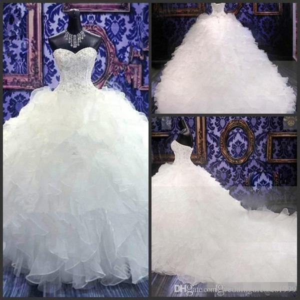 Actual Image Crystal Beaded Vintage Corset White Sexy Brides Plus Size Wedding Dresses New Style China Sexy Bridal Long Wedding Gowns