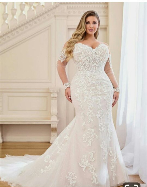 Hot African Nigeria Mermaid Wedding Dresses Beaded Tiered Ruffles Court Train Custom Plus Size Formal Bridal Gowns