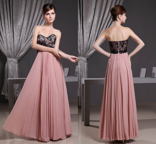 Black Lace Sweetheart Sexy Actual Pictures Chiffon Bridesmaid Dresses Floor Length Maid of Honor Dresses Wedding Guest Gowns WD3-013
