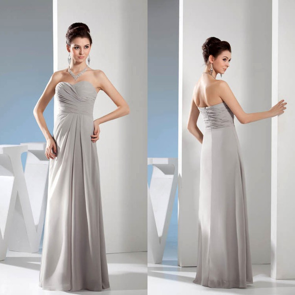 Sexy Cheap long Chiffon Bridesmaid Dresses Country Style Strapless Ruffles Maid of Honor Gowns Pleated Cocktail Party Prom Wear WD4-652