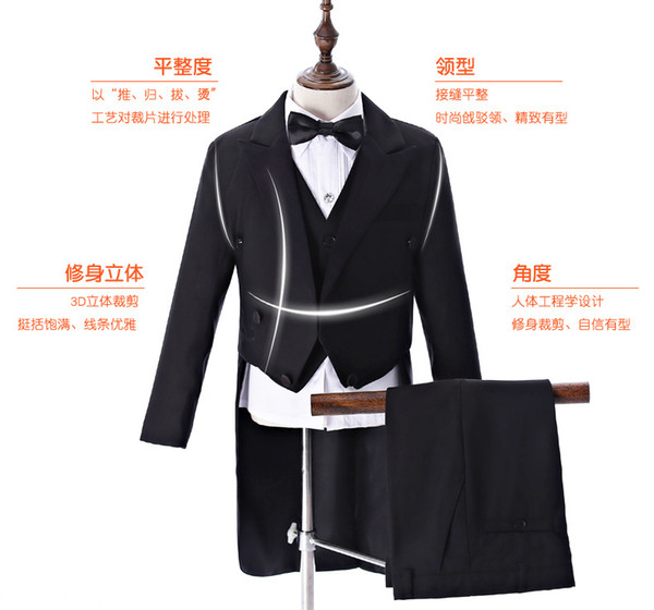 2019 NEW Children's dresses, boys, tuxedo, baby, small host, flower girl, wedding, piano costume, boy suit