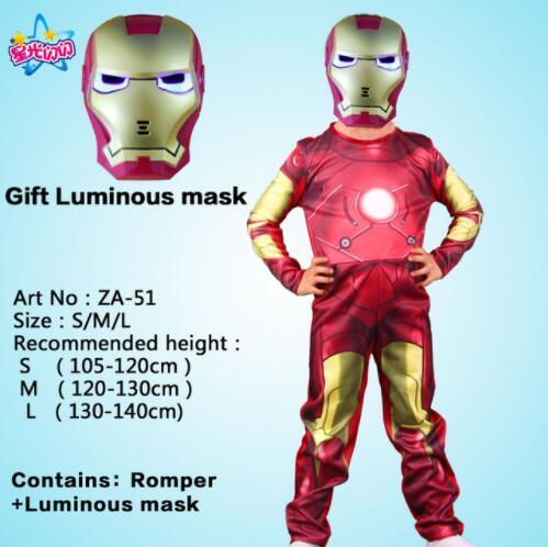 Children cartoon reality boy muscle superhero costume spiderman, batman superman iron man captain America avengers clothes