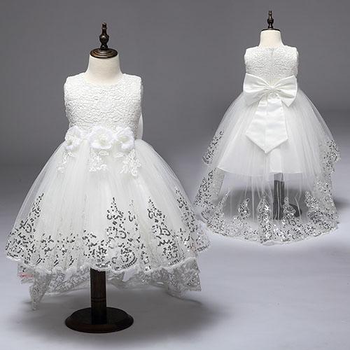 Shiny Sequins Flower Girls Dresses Princess Sleeveless Backless Lace Communion Party Kids Girl's Pageant Dresses flower girls for wedding