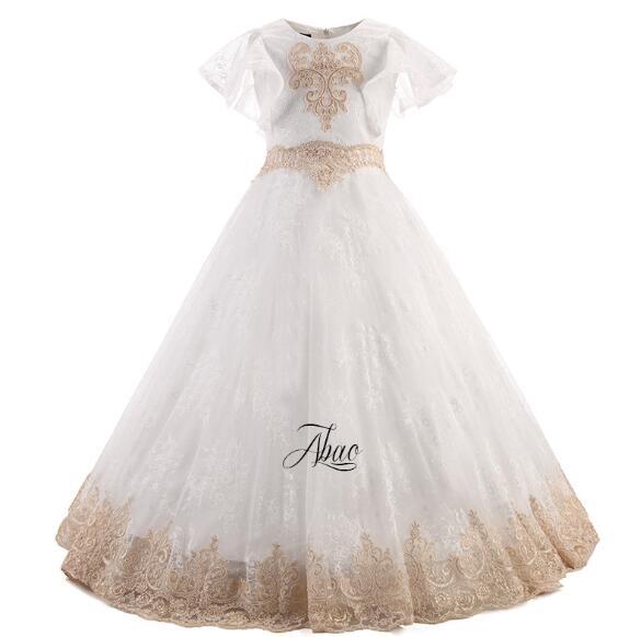 Real photos Tutu Ball Gown Princess Flower Girl's Dresses Real sample Communion Girl's Pageant Dress Kids Birthday Gowns