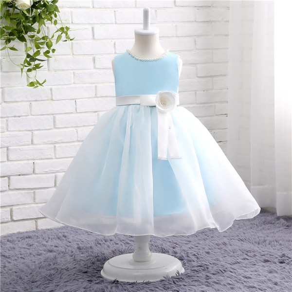 MAGGIEISAMAZING Wholesale jewel back zipper Applique mermaid Exposed Boning Kids' Dresses Bridesmaid Dresses with knee length CYH0000TZ019