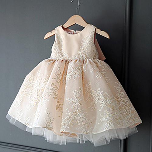 Blush Pink Flower Girl Dresses Sleeveless Lace Applique High Quality Princess Birthday Party Tulle Ball Gowns Size 2-14 With Bowknot