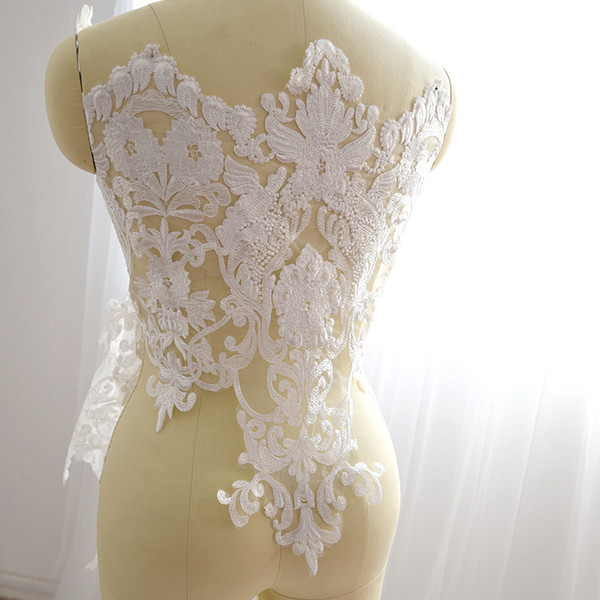 Sale by Yard French embroidery Lace Trim Wedding dress lace fabric Eyelashes Lace Sewing Accessories LT08