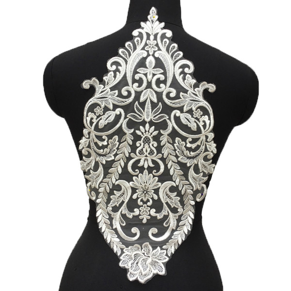 White French flower handmade lace appliques for wedding dress back design materials costume accessories SD04