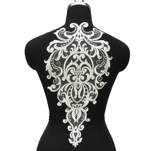 White French flower handmade lace appliques for wedding dress back design materials costume accessories SD06