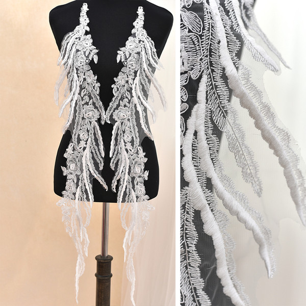 French embroidery lace patch wedding dress bridal veil DIY materials theatrical costume accessories T029