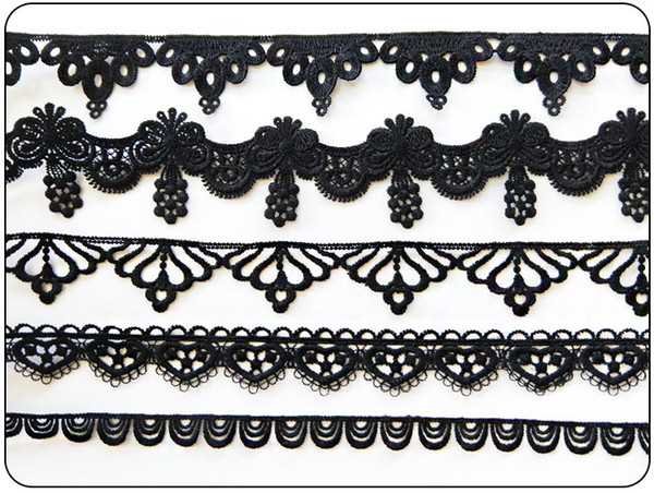 Sale by Yard Golden metallic thread flower high quality embroidery Lace Fabric Sewing costumes DIY Lace Trim HB40-42