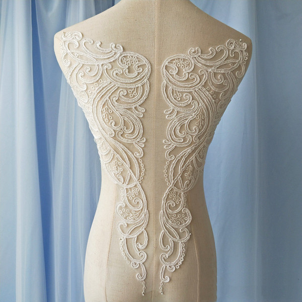 White French flower handmade lace appliques wedding dress design materials costume accessories XW04