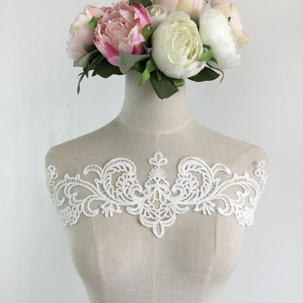 White French flower handmade lace appliques for wedding dress back design materials costume accessories SD13