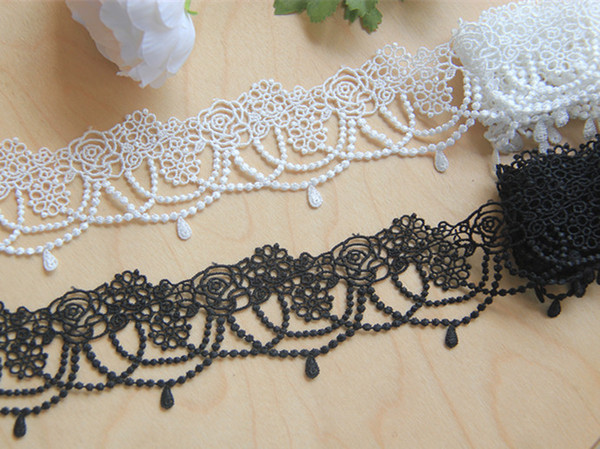 Sale by Yard white 4.5 cm Wide veil lace rose embroidery Venice lace Trim bridal Wedding dress Eyelashes Lace LS08
