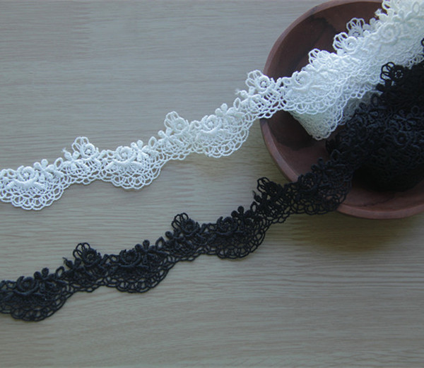 Sale by Yard white 3 cm Wide veil lace rose embroidery Venice lace Trim bridal Wedding dress Eyelashes Lace LS16