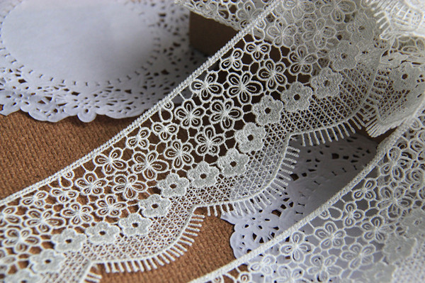 Sale by Yard white 7 cm Wide veil lace rose embroidery Venice lace Trim bridal Wedding dress Eyelashes Lace LS18