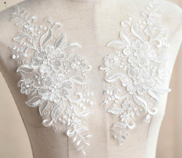 French embroidery lace patch wedding dress DIY materials theatrical costume accessories T019