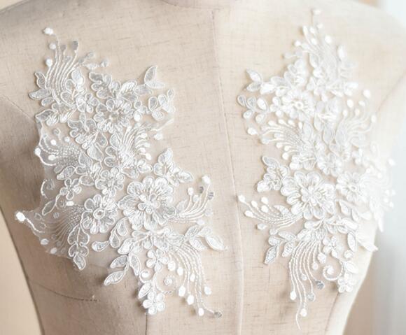 French embroidery lace patch wedding dress DIY materials theatrical costume accessories T018
