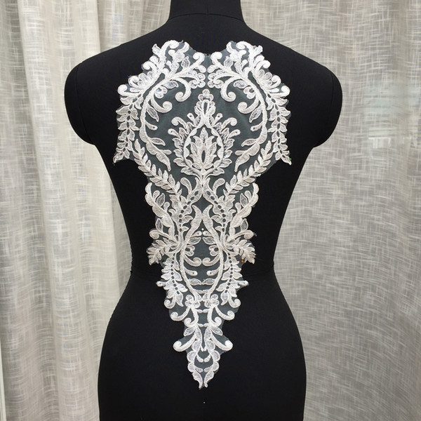 White French flower handmade lace appliques for wedding dress back design materials costume accessories SD05