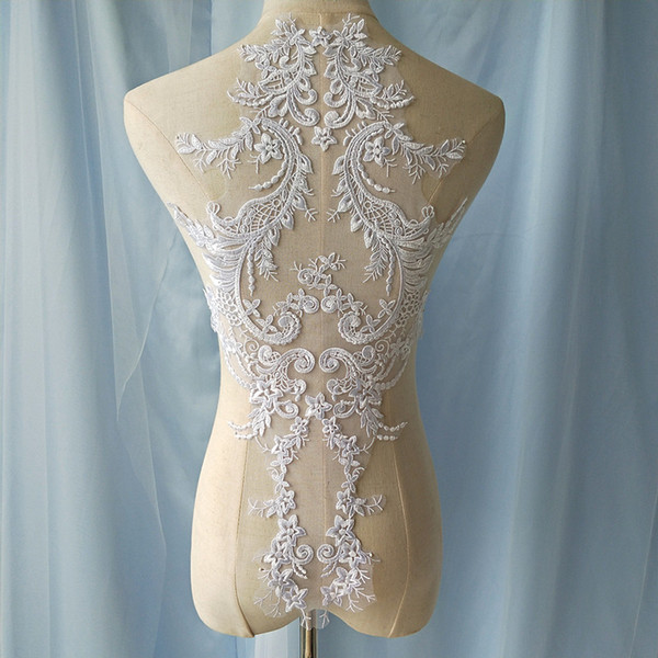 White French flower handmade lace appliques wedding dress design materials costume accessories XW01