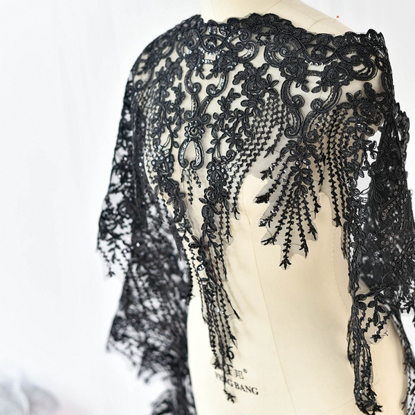 Sale by Yard French embroidery Lace with sequins Trim Wedding dress lace fabric Eyelashes Lace Sewing Accessories LT09