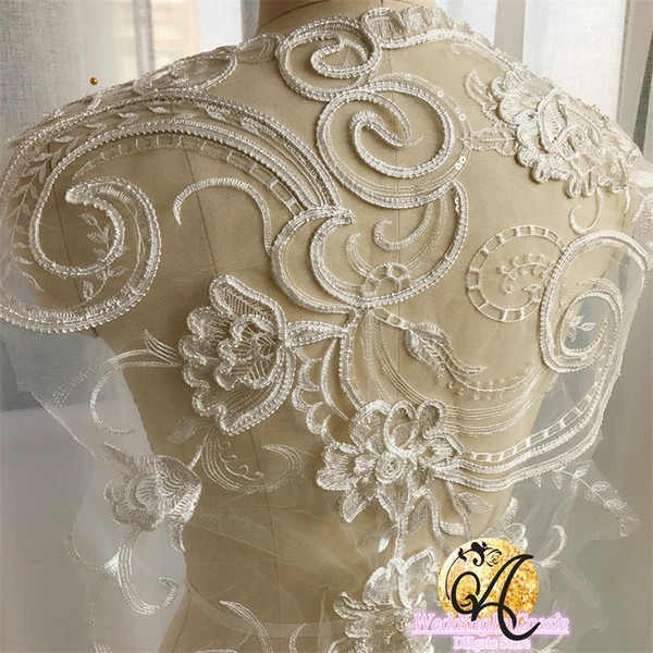 White French flower handmade lace appliques wedding dress design materials costume accessories ML03