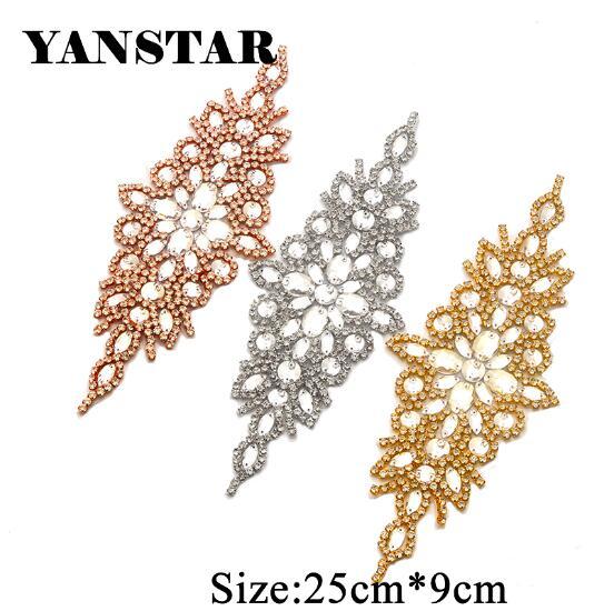 YANSTAR 1PCS Handmade Rhinestones Appliques Wedding Dresses Belt Accessory For Bridal Sashes Sewing On Dress Belt YS855