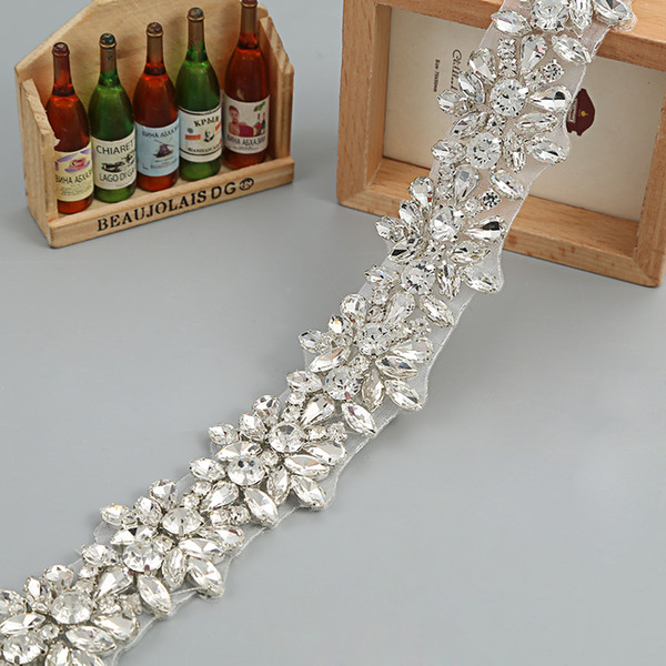 Crystal Rhinestone Trim by the 6 Yard Wholesale Bridal Trim Thin Crystal Trim Rose Gold Rhinestone Applique Dresses Belt