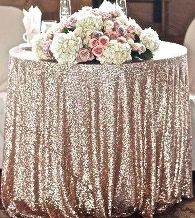 vintage Custom Size Round Champagne Sequin fabric materia Table Cloth Wholesale Sequin Table Cloths Sparkly sequin fabric Table