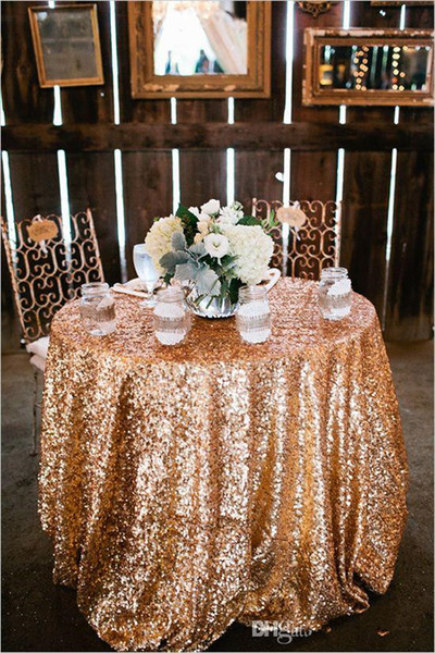 Cheap Rose Gold Bling Bling Sequins fabric Wedding Decorations Table Cloth Glitter Evening Bridesmaid Prom Party Dress Fabric