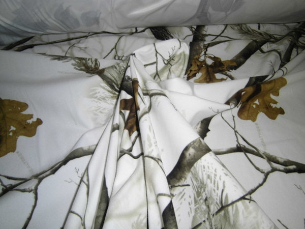 White Snow Camo Fabric by the Meter Polyester Cotton Camouflage Digital Cloth for Military Fan Dress Material 5ft P323