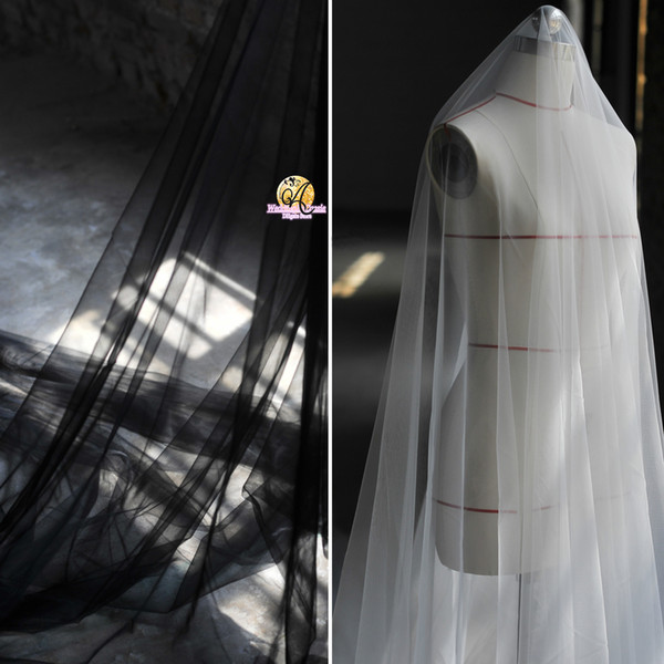 320CM width super Transparent gauze high fashion cloth mesh fabric wedding dress veil tulle fabric SR08